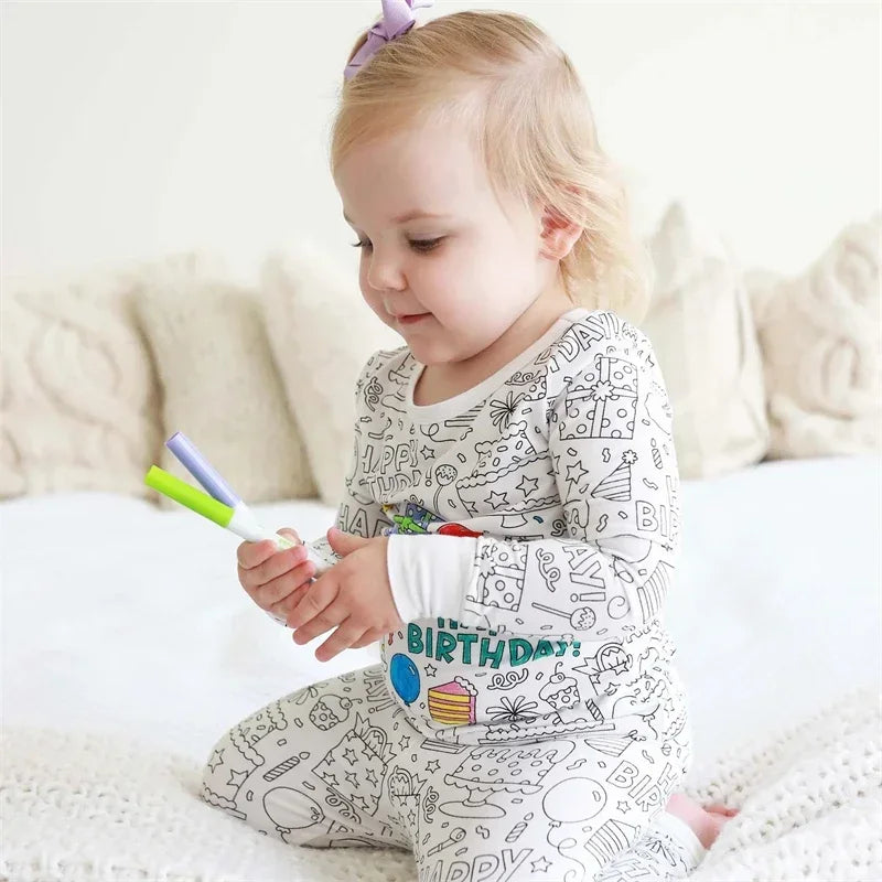 DIY Pajama Set™ – Farbe & Traum – Colours Kinder-Pyjama-Set