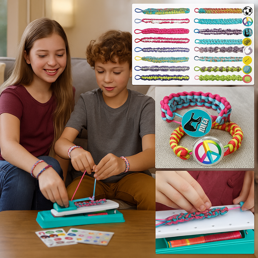 1+1 GRATIS | Twislet™ | DIY Flechtset für Armbänder & Schmuck | Kreatives Bastelset für Kinder & Erwachsene