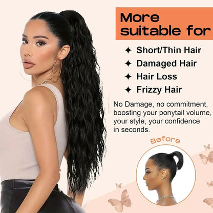 1+1 Gratis | VolureStyle™ – Natürlich aussehender Clip-in-Pferdeschwanz für sofortiges Volumen