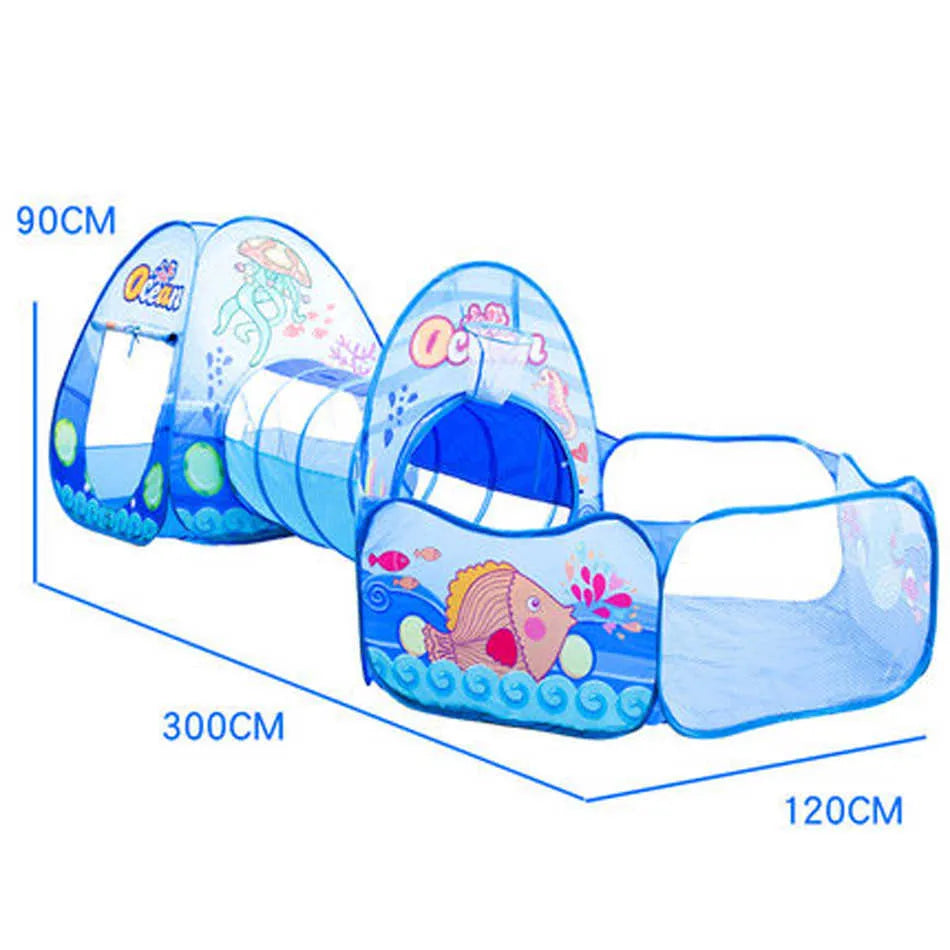 50% RABATT | KidZone™ |  3-in-1 Spielzelt mit Tunnel & Bällebad für aktive Kinder