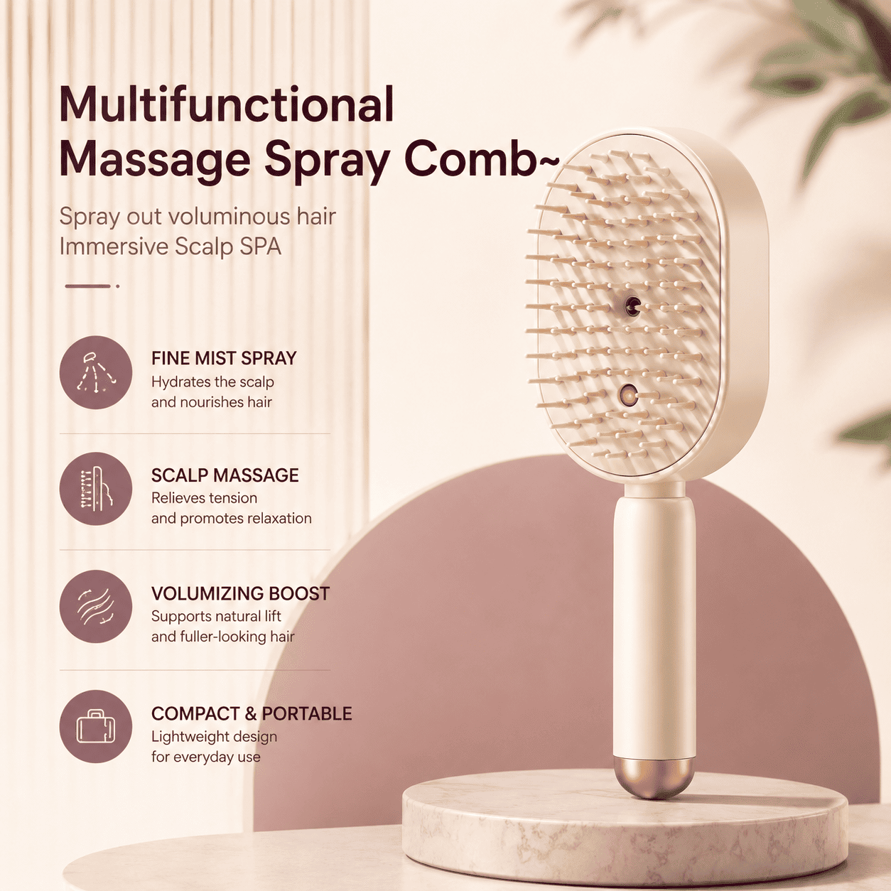 ScalpBoost™ 3in1 Dampf-Massagekamm mit Haaröl – für glänzendes & leicht kämmbares Haar