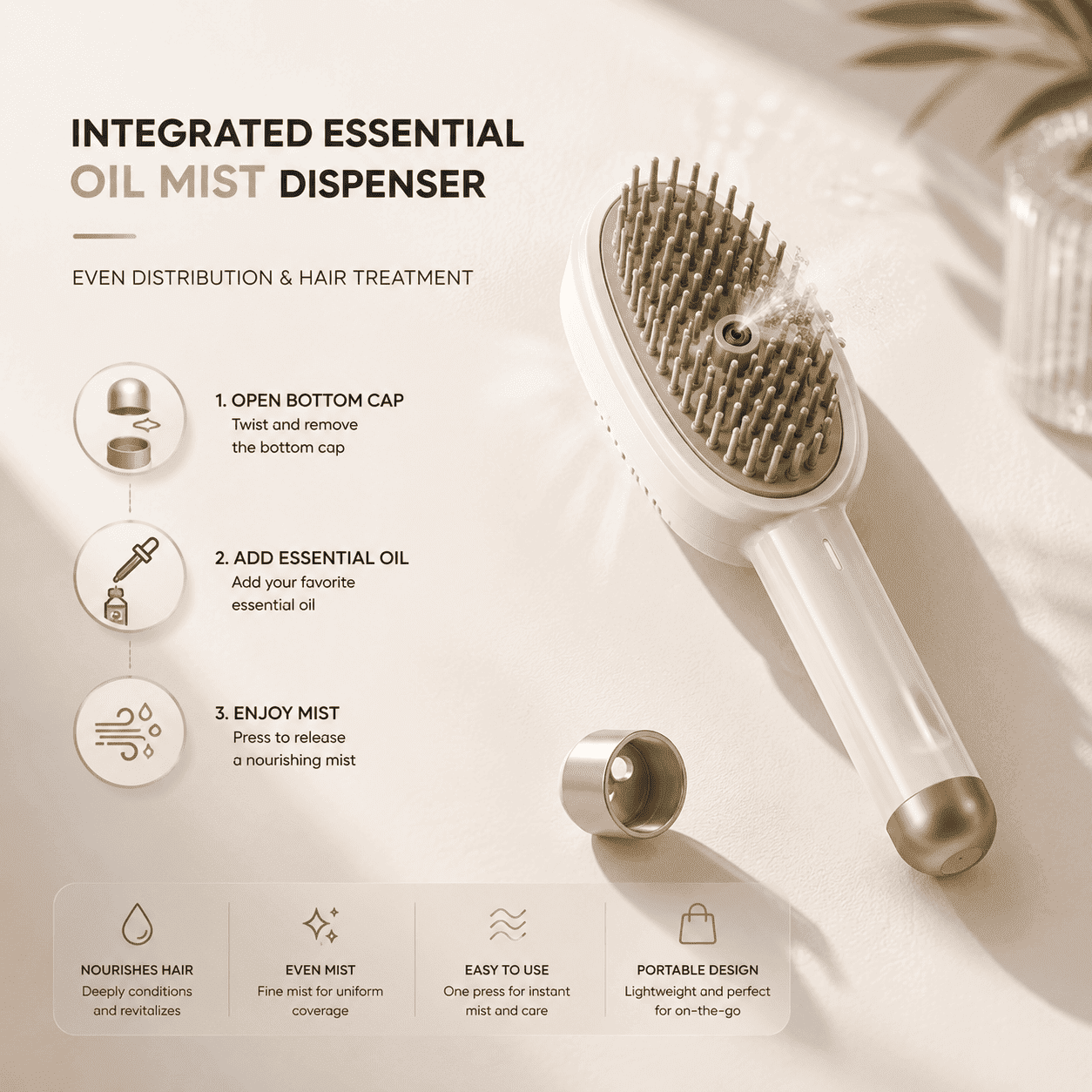 ScalpBoost™ 3in1 Dampf-Massagekamm mit Haaröl – für glänzendes & leicht kämmbares Haar