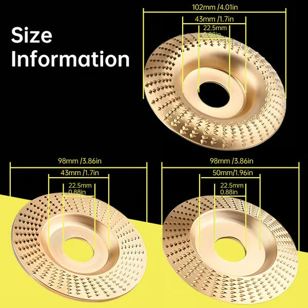 Holz Schleifscheiben Set 3-in-1 für Winkelschleifer | Formen, Schnitzen, Schleifen & Polieren | Präziser Abtrag, vibrationsarm