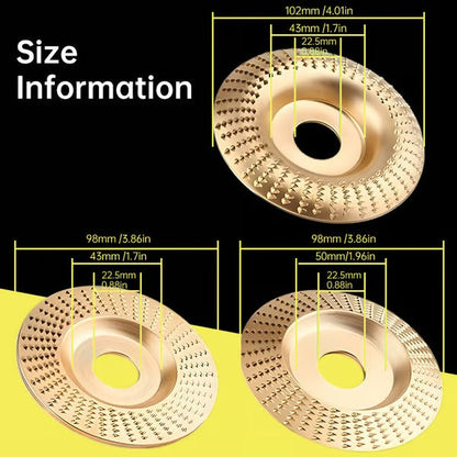 Holz Schleifscheiben Set 3-in-1 für Winkelschleifer | Formen, Schnitzen, Schleifen & Polieren | Präziser Abtrag, vibrationsarm