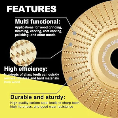 Holz Schleifscheiben Set 3-in-1 für Winkelschleifer | Formen, Schnitzen, Schleifen & Polieren | Präziser Abtrag, vibrationsarm