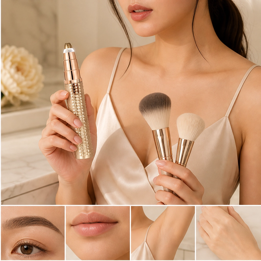 Sleeklyn – 3-in-1 kabelloser Trimmer für Augenbrauen, Nase & Körper + 50 % RABATT