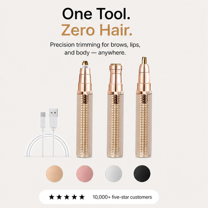 Sleeklyn – 3-in-1 kabelloser Trimmer für Augenbrauen, Nase & Körper + 50 % RABATT