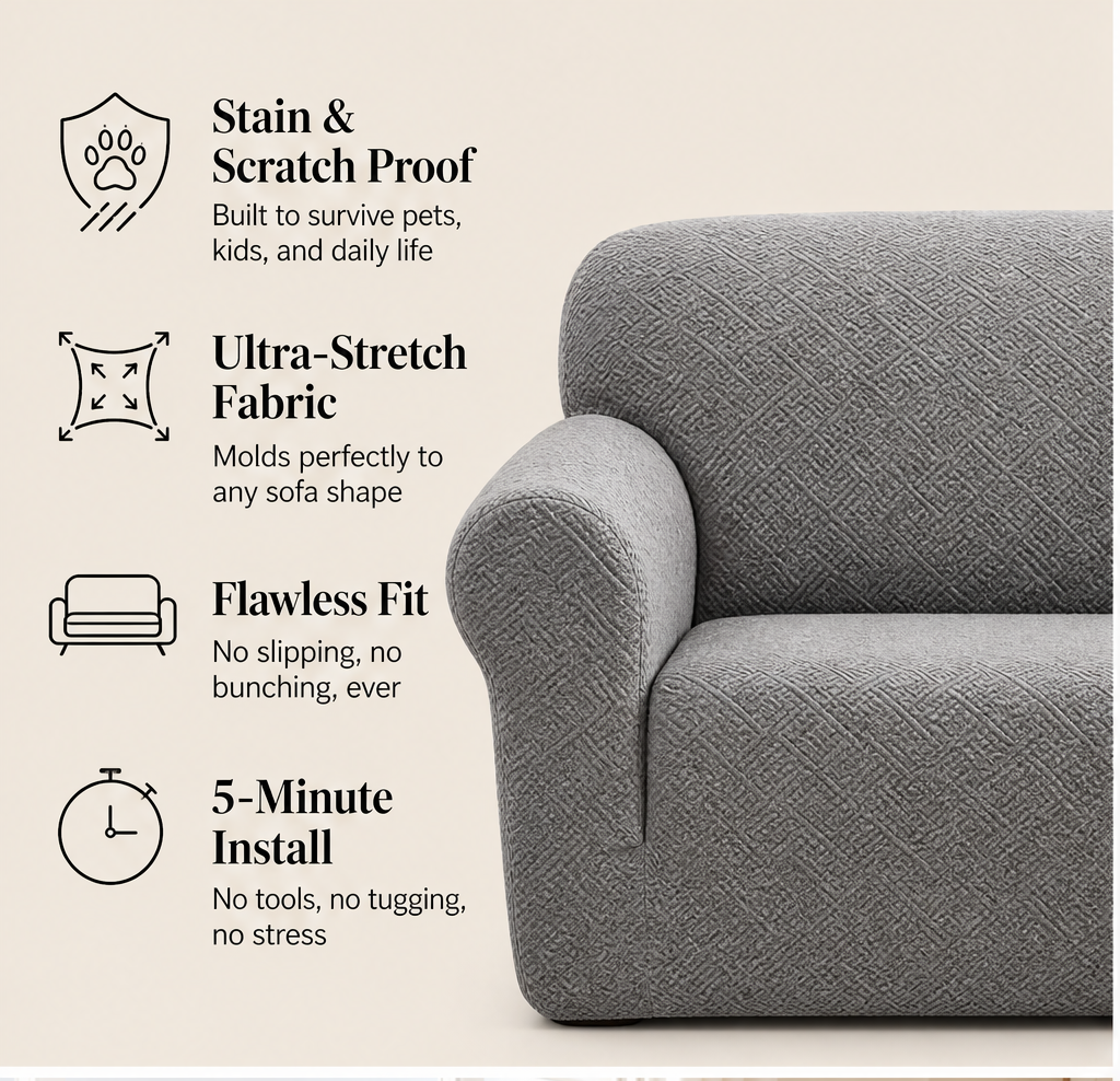 Snuggard™ – Rutschfester Premium-Sofabezug mit Ultra-Stretch – jetzt 50 % Rabatt