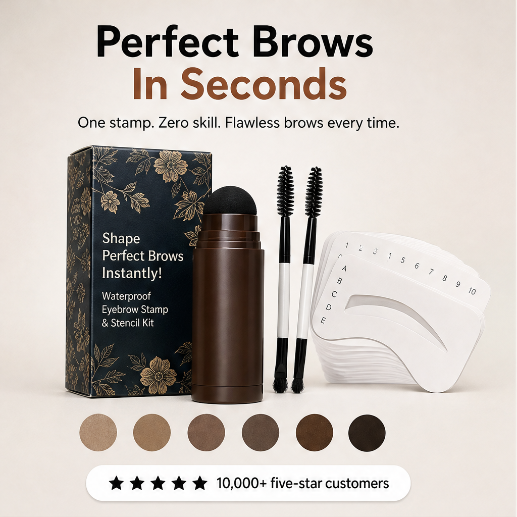 Browmere™ | Wasserfestes Augenbrauen-Stempel- & Schablonen-Set für sofort volle, perfekt geformte Augenbrauen | 1+1 GRATIS