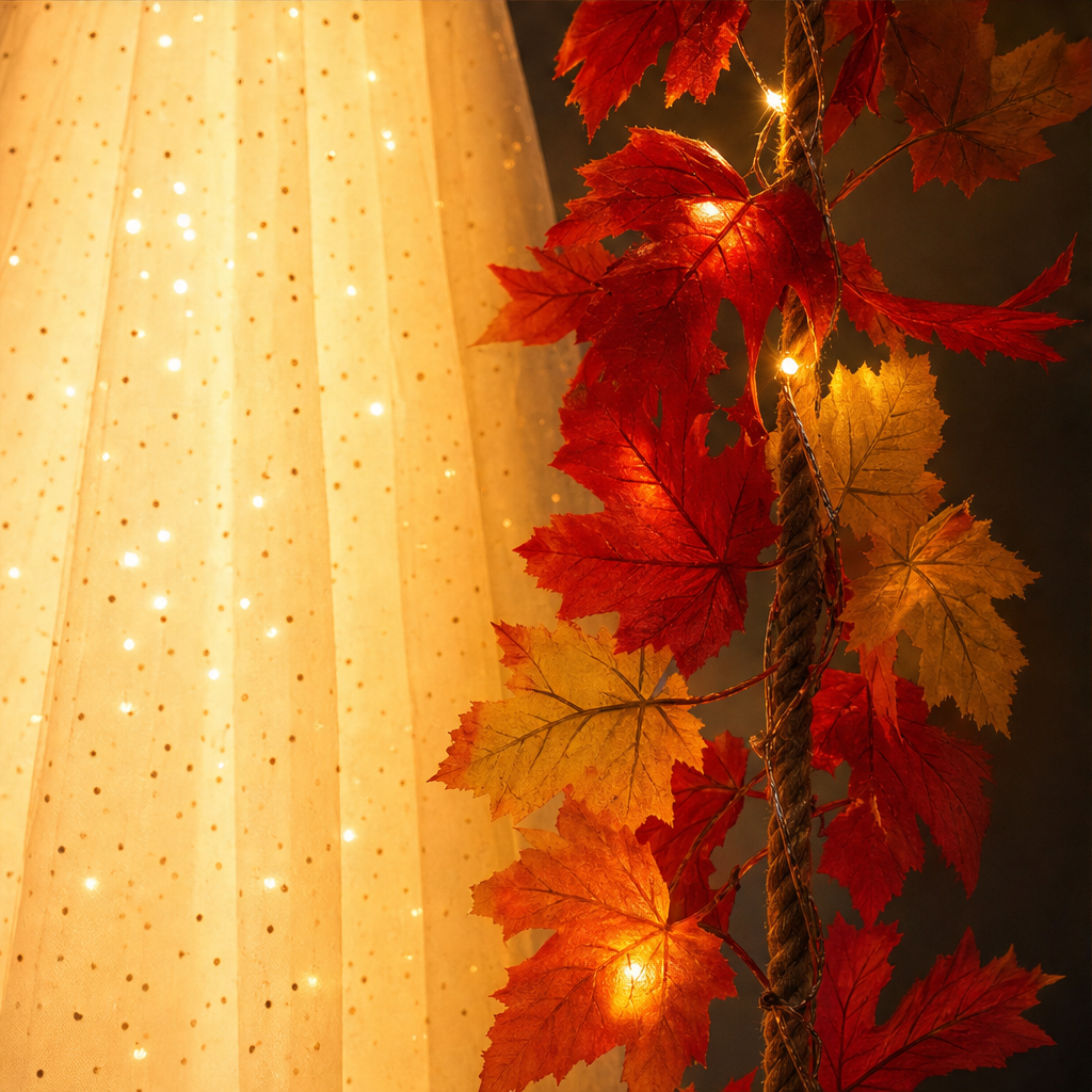 Maplewick – Light-Up Maple Leaf Ghost Swing Halloween Decoration + 50% OFF
