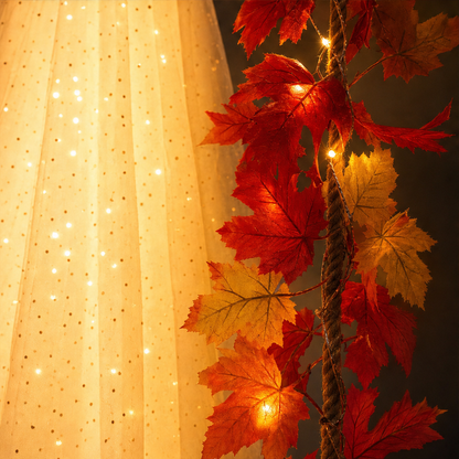 Maplewick – Light-Up Maple Leaf Ghost Swing Halloween Decoration + 50% OFF