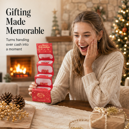 Merryvelle – Gold Foil 6-Slot Cascading Christmas Money Envelope + 1+1 FREE