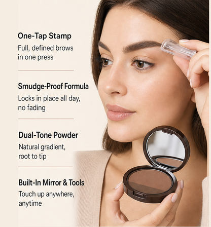 Curryn – Two-Tone Waterproof Eyebrow Powder Stamp + BUY 1 + PICK 1 FREE COLOR