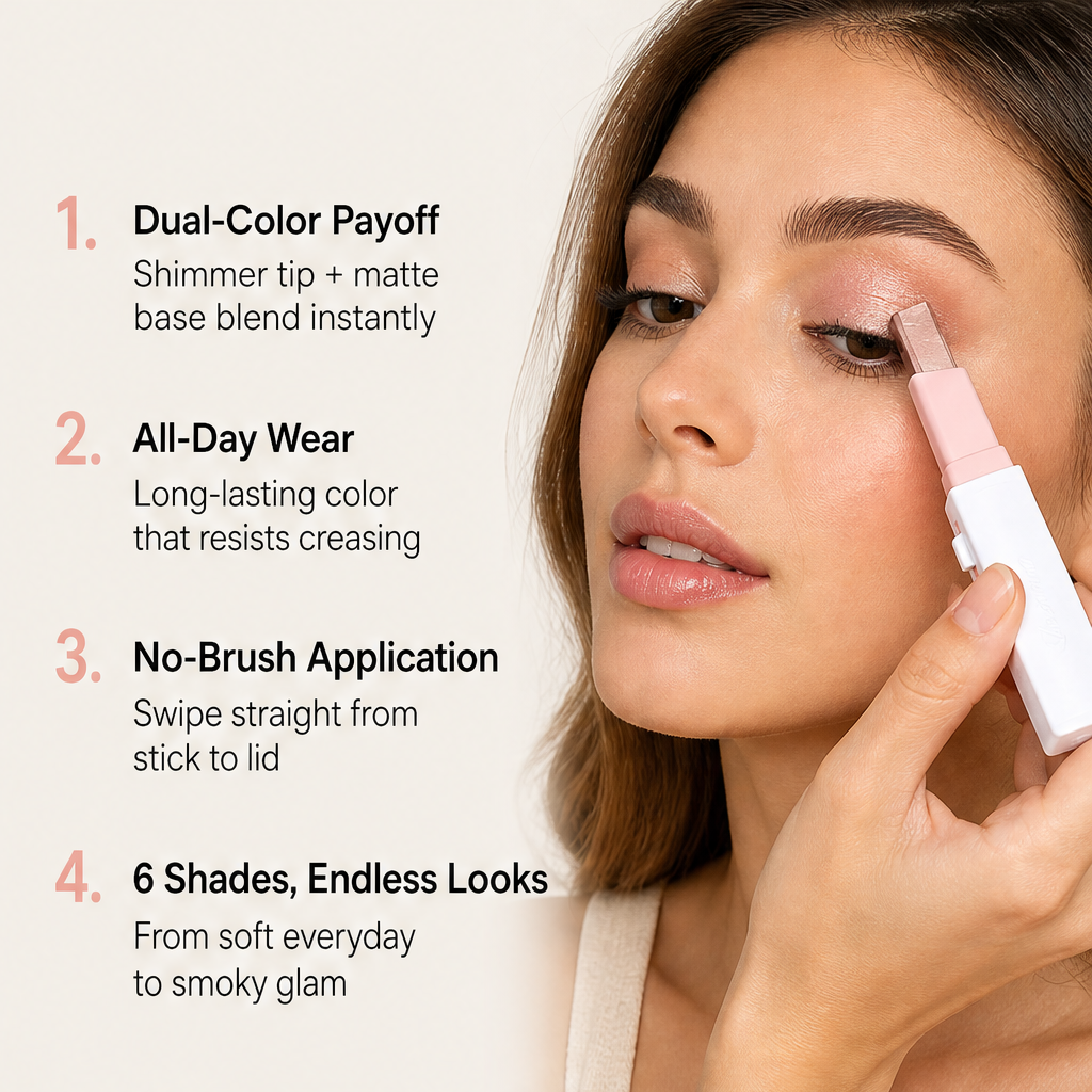 Duoshade Bloom™ | 2-in-1 Lidschatten-Stift-Set mit mattem & schimmerndem Finish | 1+1 GRATIS – Wunschfarbe frei wählen!