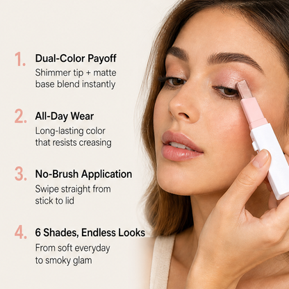 Duoshade Bloom™ | 2-in-1 Lidschatten-Stift-Set mit mattem & schimmerndem Finish | 1+1 GRATIS – Wunschfarbe frei wählen!