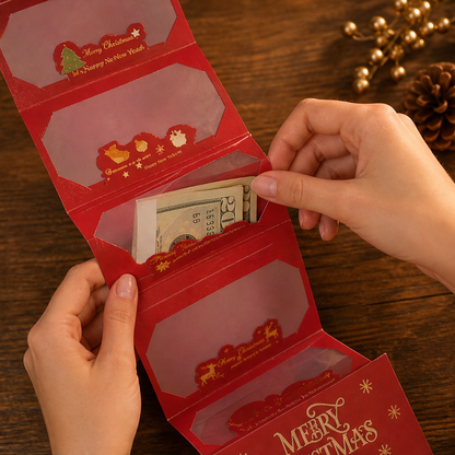 Merryvelle – Gold Foil 6-Slot Cascading Christmas Money Envelope + 1+1 FREE
