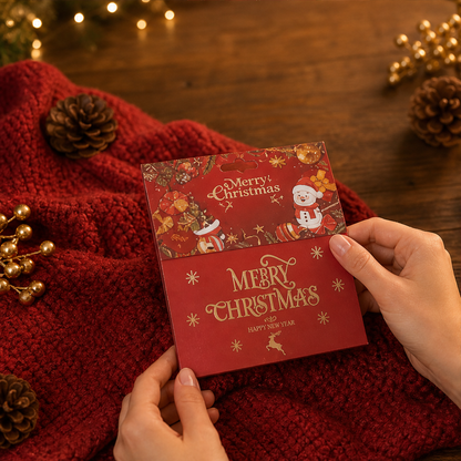 Merryvelle – Gold Foil 6-Slot Cascading Christmas Money Envelope + 1+1 FREE