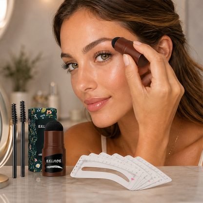 Browmere™ | Wasserfestes Augenbrauen-Stempel- & Schablonen-Set für sofort volle, perfekt geformte Augenbrauen | 1+1 GRATIS