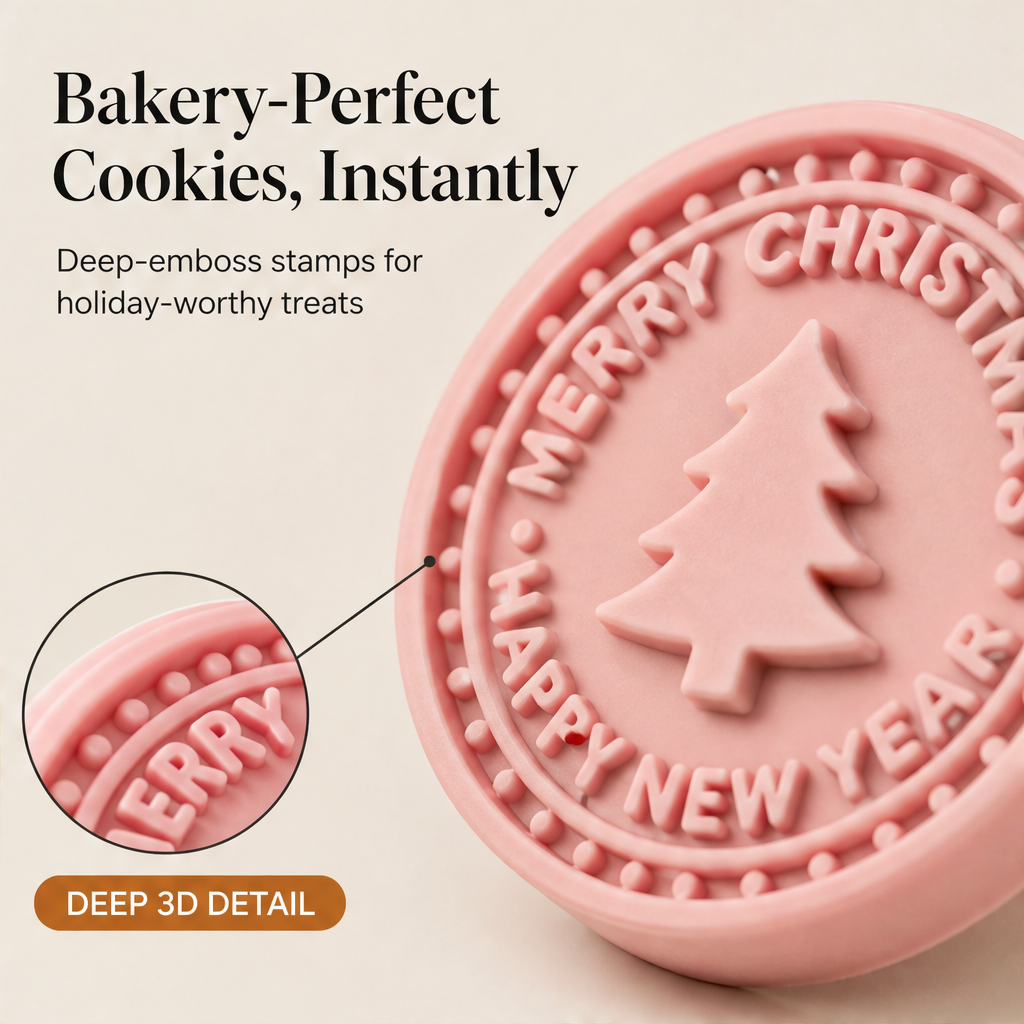 Merrymould – 3D-Präge-Weihnachtskeksstempel-Set + 50 % Rabatt