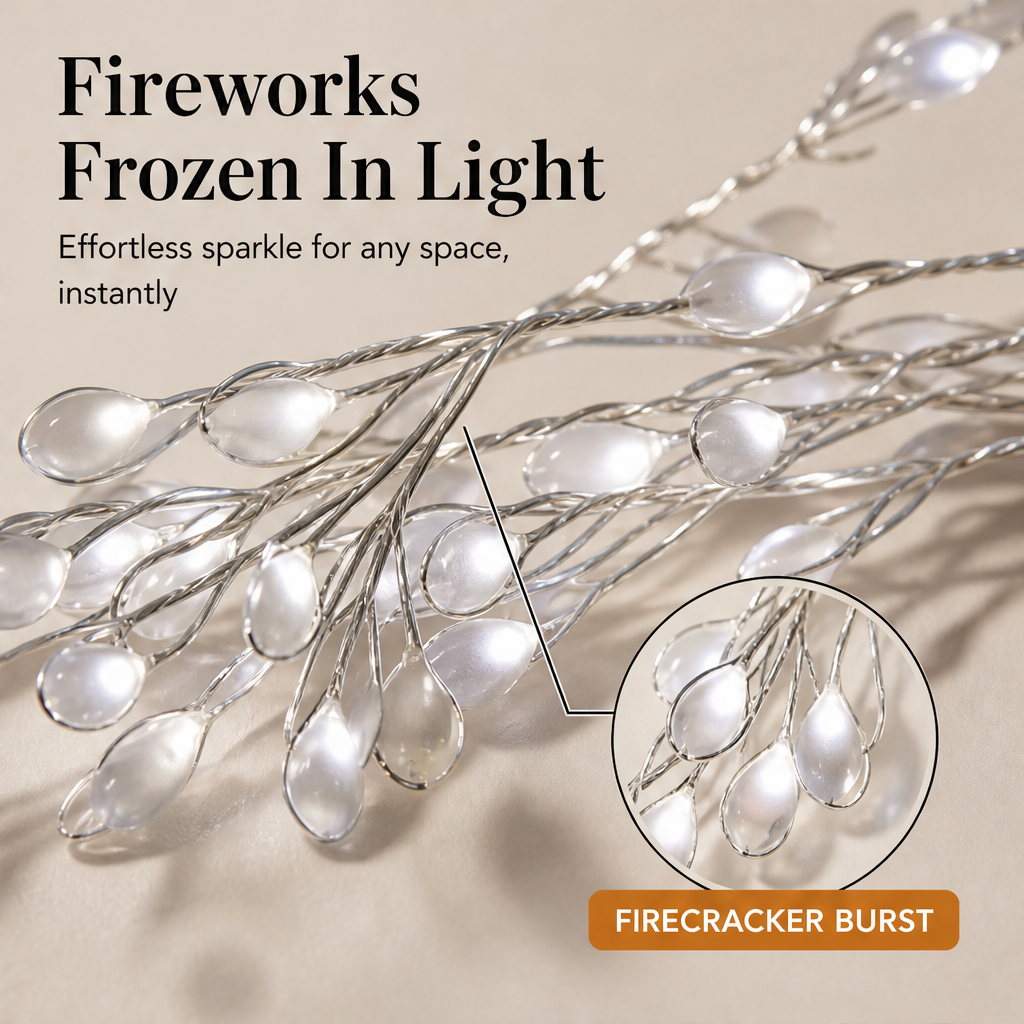 Starburst Alcove™ | Funkelnde LED-Lichterkette aus Kupferdraht mit Feuerwerk-Effekt | 50 % RABATT