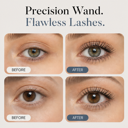 Lashcroft™ | Wasserfeste Mascara mit Metallbürste für längere, perfekt geschwungene Wimpern | 1+1 GRATIS