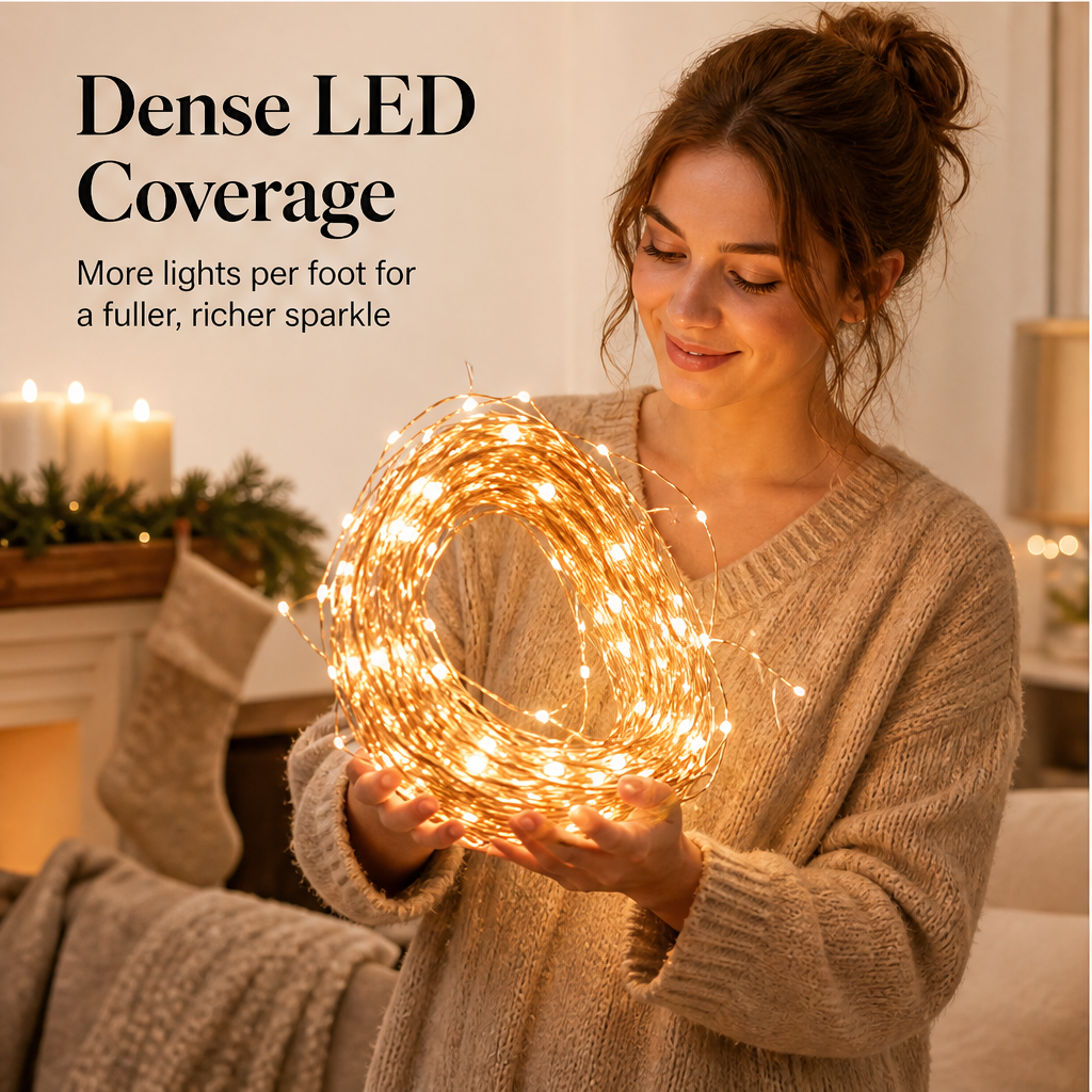 Glimmerwick – Biegsame Kupferdraht-Lichterkette mit Feenlichtern + 50 % Rabatt