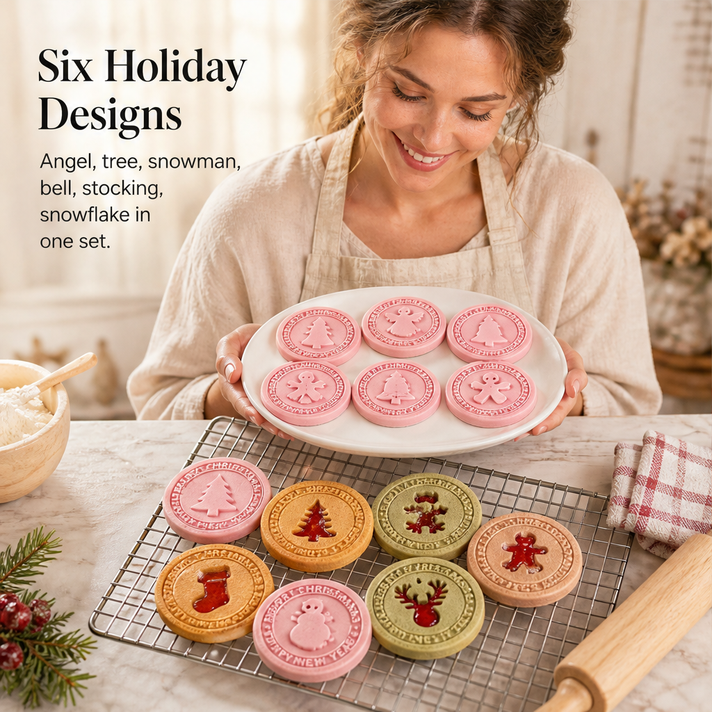 Merrymould – 3D-Präge-Weihnachtskeksstempel-Set + 50 % Rabatt