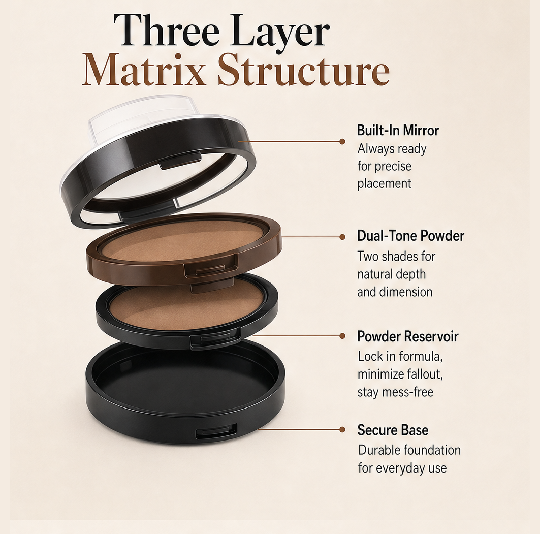 Curryn – Two-Tone Waterproof Eyebrow Powder Stamp + BUY 1 + PICK 1 FREE COLOR
