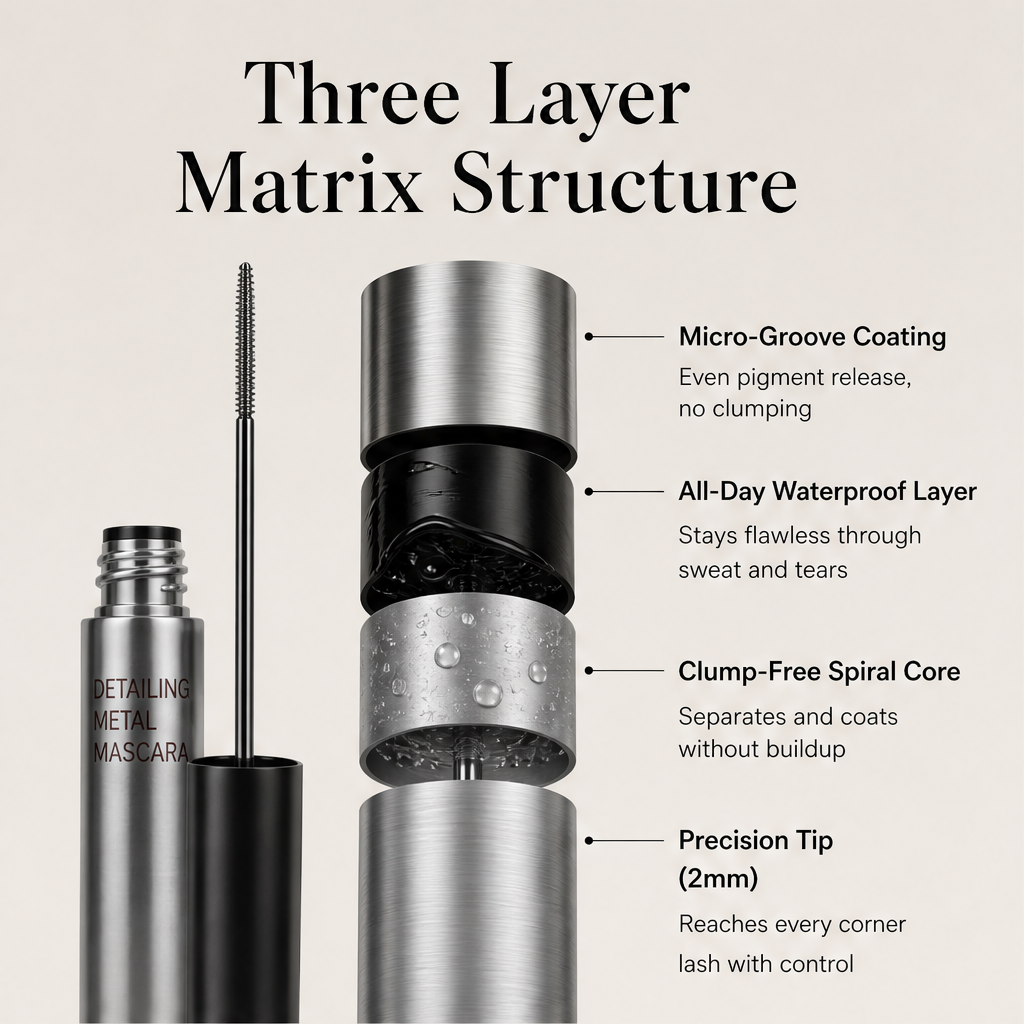 Lashcroft™ | Wasserfeste Mascara mit Metallbürste für längere, perfekt geschwungene Wimpern | 1+1 GRATIS