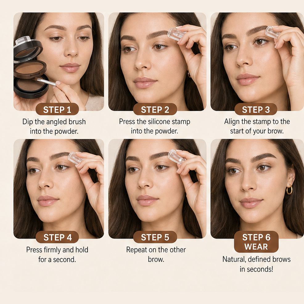 Curryn – Two-Tone Waterproof Eyebrow Powder Stamp + BUY 1 + PICK 1 FREE COLOR