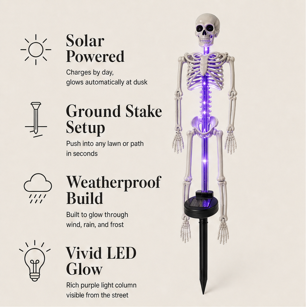 BoneGlow™ – Solar-LED-Skelett-Gartenstecker + 50 % Rabatt