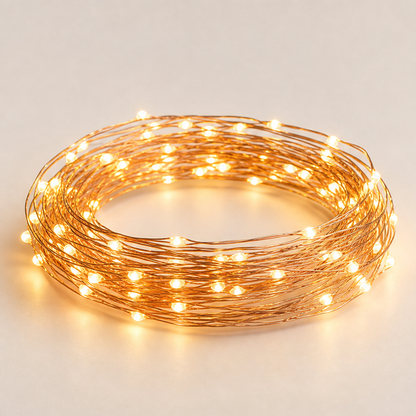 Glimmerwick – Biegsame Kupferdraht-Lichterkette mit Feenlichtern + 50 % Rabatt