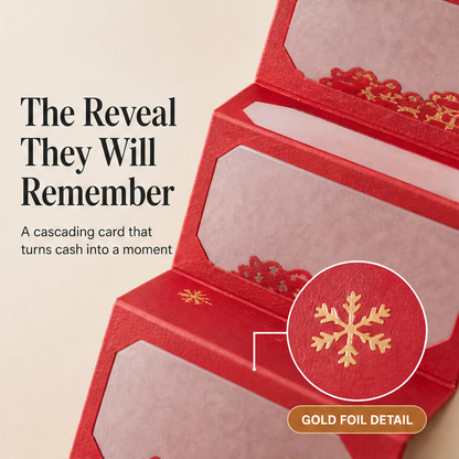 Merryvelle – Gold Foil 6-Slot Cascading Christmas Money Envelope + 1+1 FREE