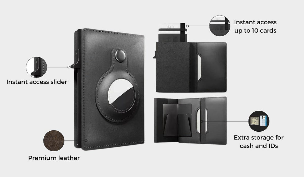 AiroWallet™ - AirTag Leather Wallet (unterstützt sowohl Android als iOS)