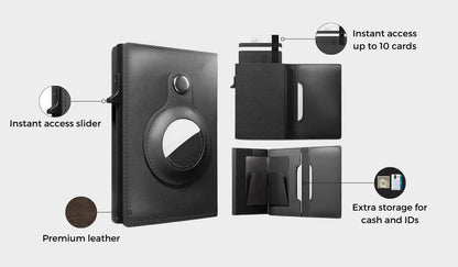 AiroWallet™ - AirTag Leather Wallet (unterstützt sowohl Android als iOS)