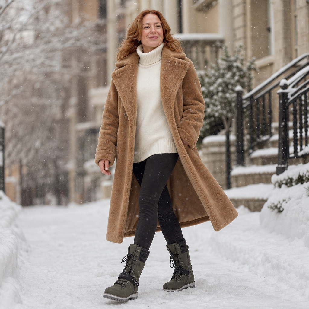 Cozette – Winterstiefel mit Strickschaft für breite Füße