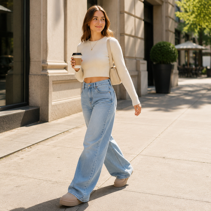 Lunavia™ | Damen-Vintage-Jeans mit weitem Bein & lockerer Passform – Stilvoller Komfort für jeden Tag