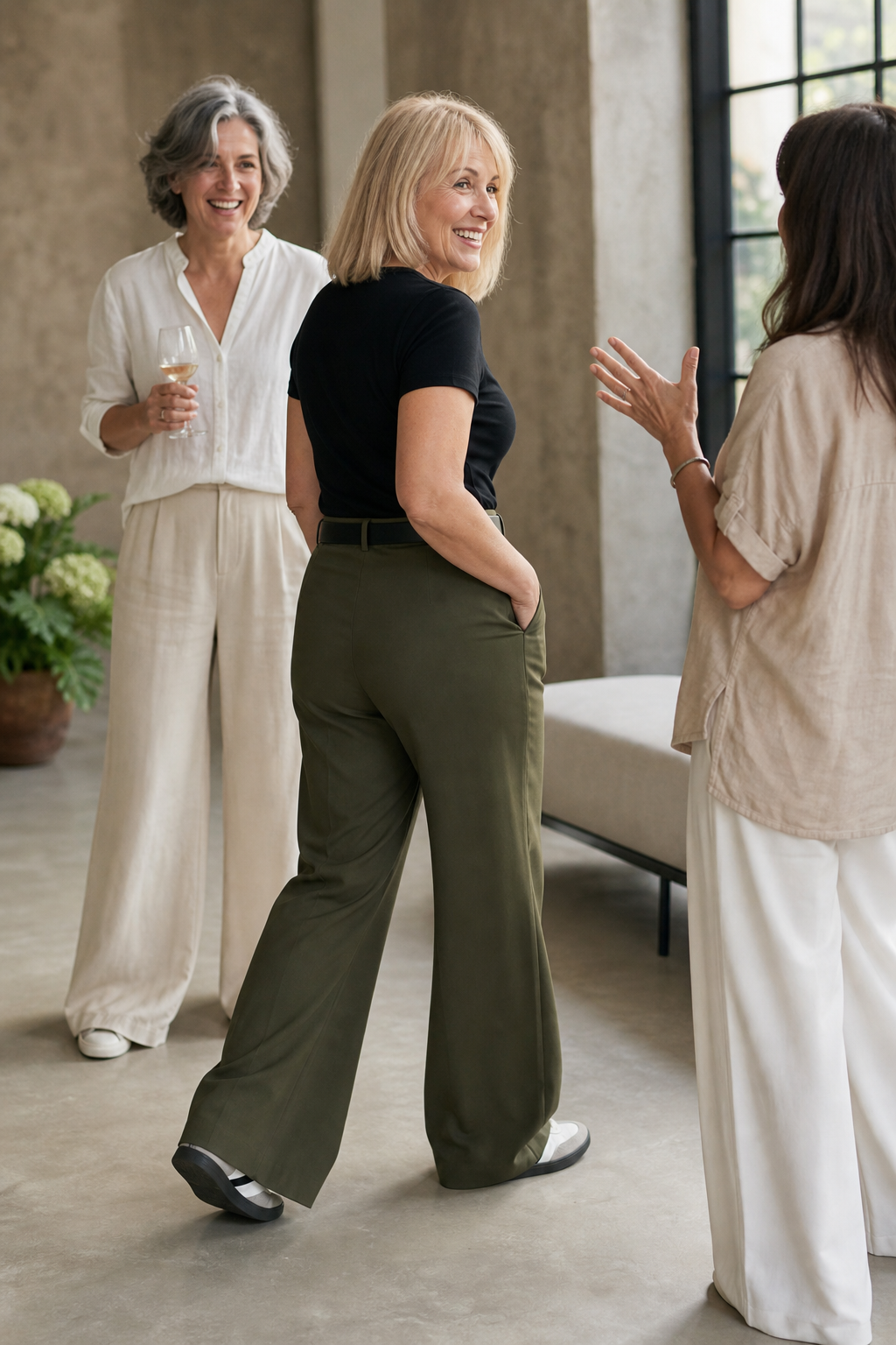 Straightline™ – Elegante High-Waist-Hose mit weitem Bein