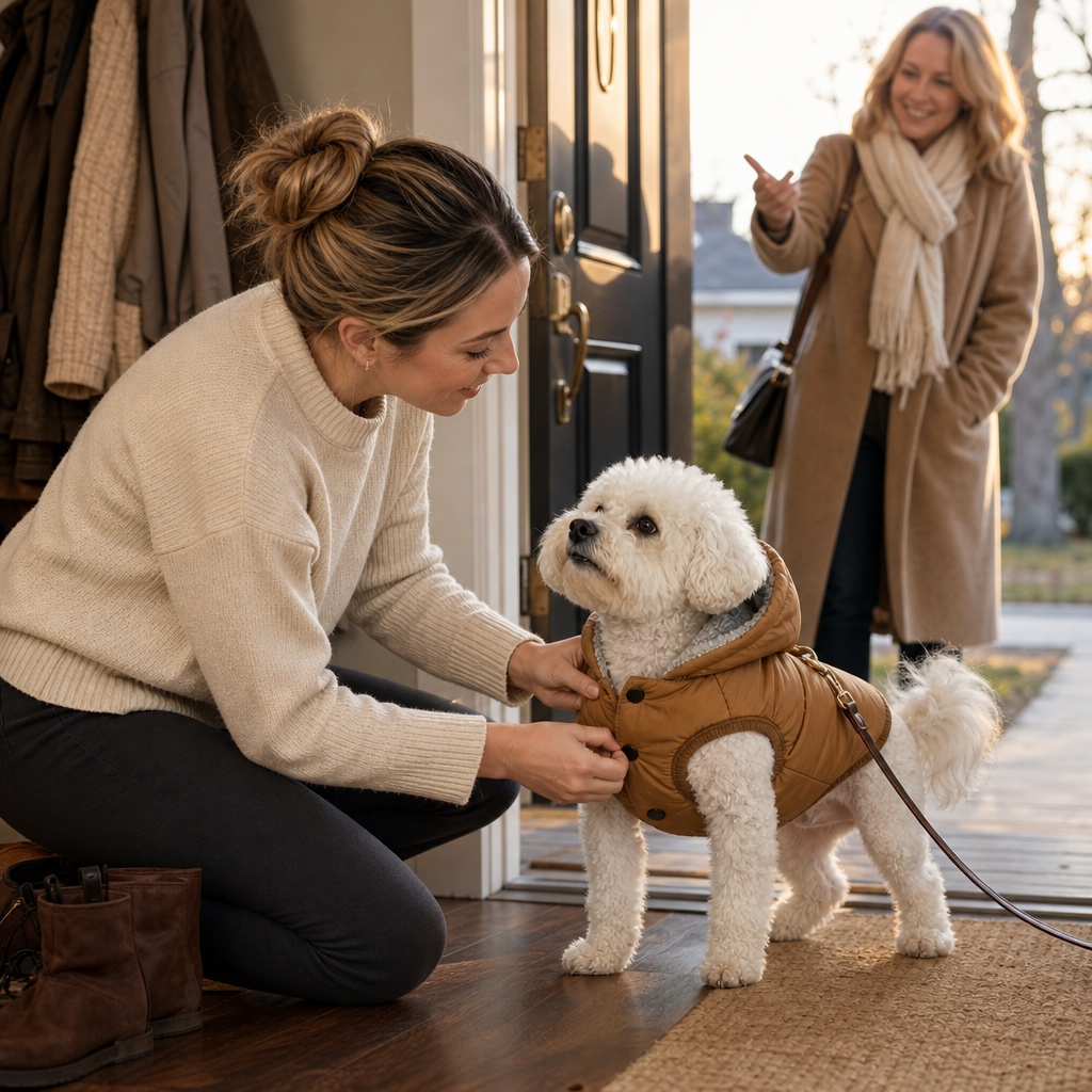 Trekwarm™ – Winddichter, fleecegefütterter Hundemantel mit Geschirrring