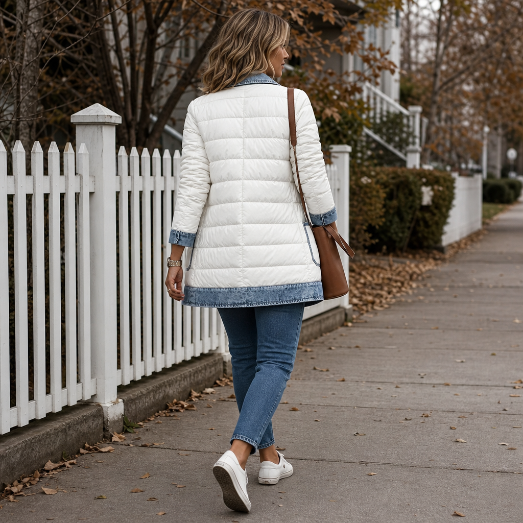 Denvora™ – Gesteppte Pufferjacke mit Denim-Look-Details