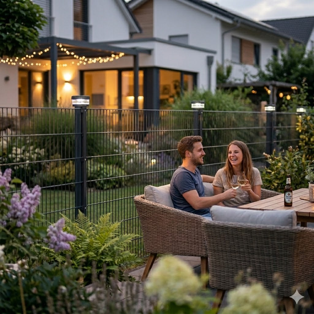 1+1 Gratis | SolarGlow™ 6040 LED Zaunleuchte [Letzter Tag Rabatt]