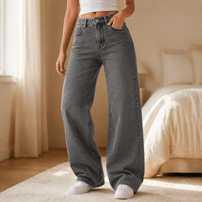 Lunavia™ | Damen-Vintage-Jeans mit weitem Bein & lockerer Passform – Stilvoller Komfort für jeden Tag