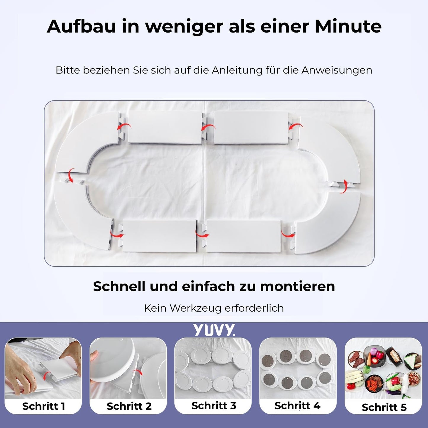 360° Drehteller für Esstisch | Stressfrei servieren & alles erreichen | Rutschfest, hitzebeständig & leicht zu reinigen