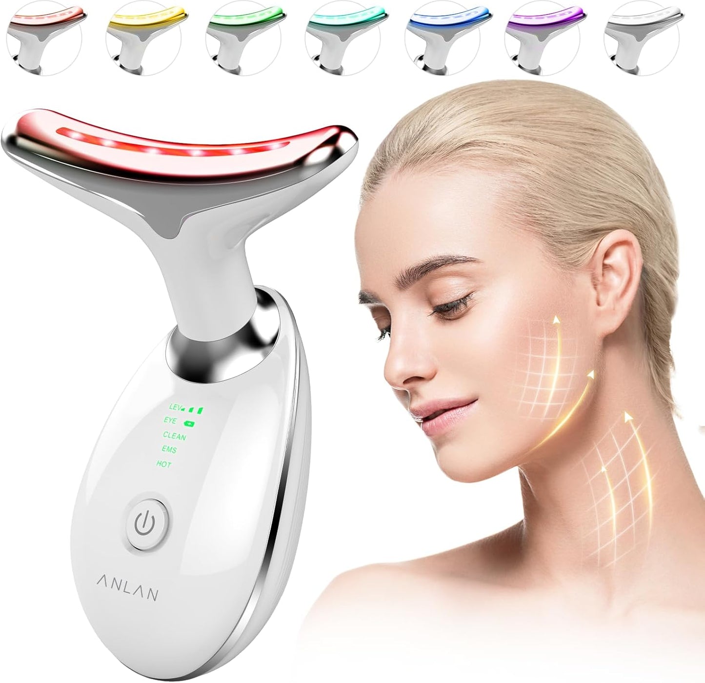 Vellista SkinLift™ | Mikrostrom & LED-Therapie für Gesicht & Hals | bekämpft Hautunreinheiten und lässt die Haut strahlen