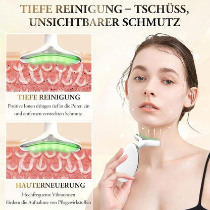 Vellista SkinLift™ | Mikrostrom & LED-Therapie für Gesicht & Hals | bekämpft Hautunreinheiten und lässt die Haut strahlen