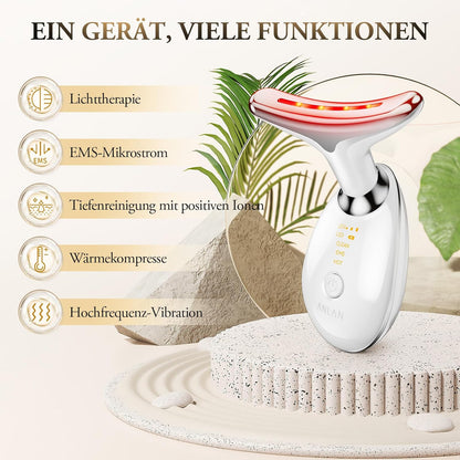 Vellista SkinLift™ | Mikrostrom & LED-Therapie für Gesicht & Hals | bekämpft Hautunreinheiten und lässt die Haut strahlen