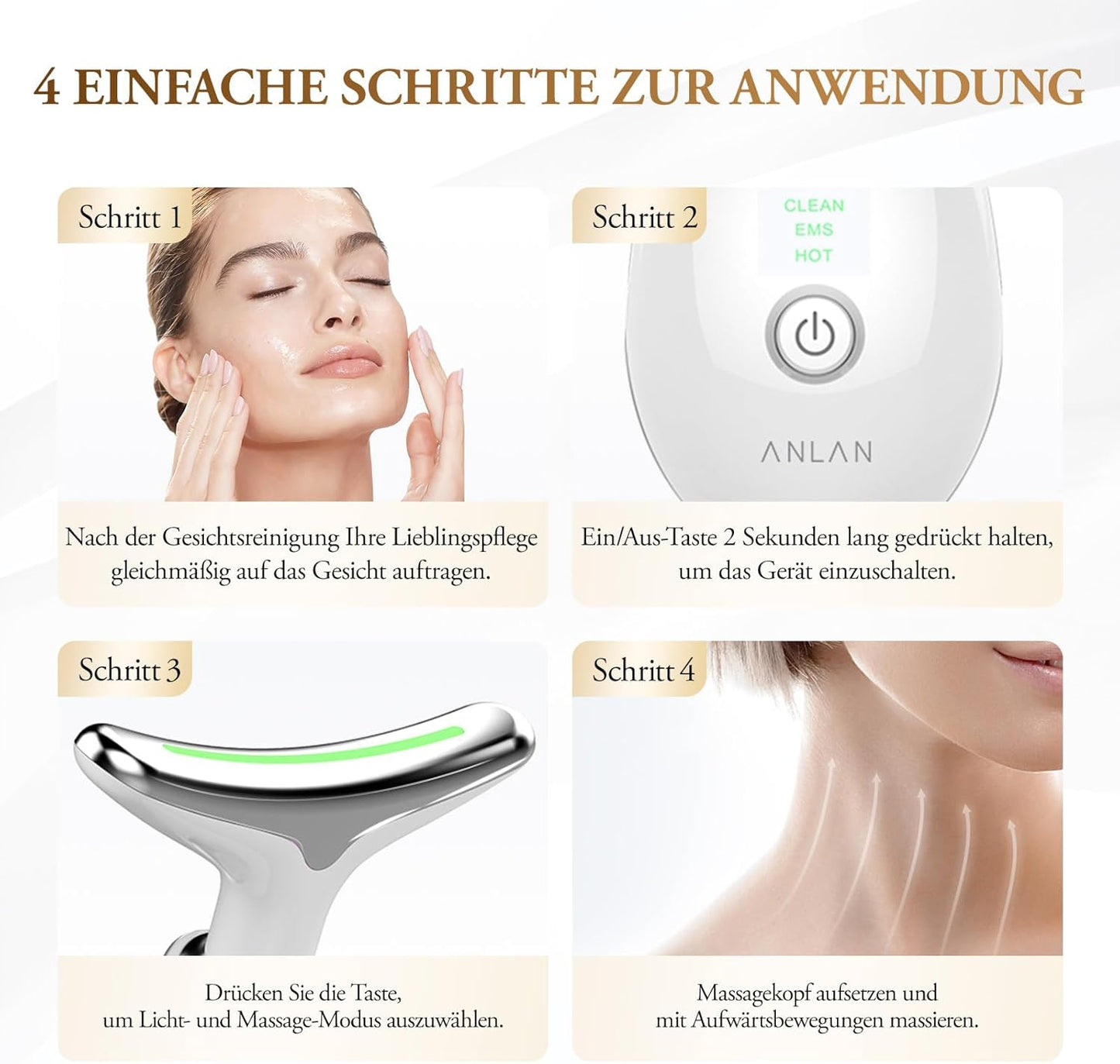 Vellista SkinLift™ | Mikrostrom & LED-Therapie für Gesicht & Hals | bekämpft Hautunreinheiten und lässt die Haut strahlen