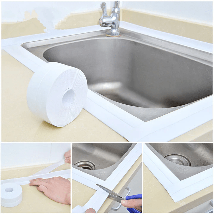 Selbstklebender Dichtungsstreifen | Wasserdicht, schimmelresistent & flexibel | Einfach zuschneidbar für Bad, Küche & Haushalt