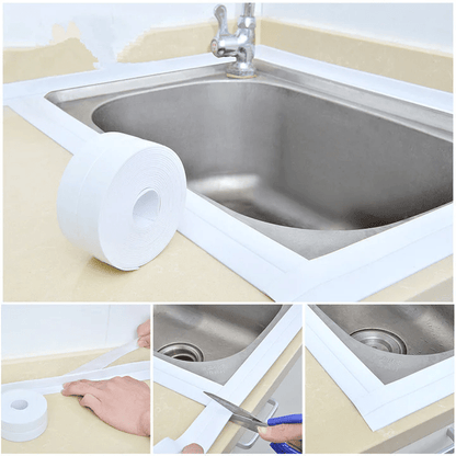 Selbstklebender Dichtungsstreifen | Wasserdicht, schimmelresistent & flexibel | Einfach zuschneidbar für Bad, Küche & Haushalt