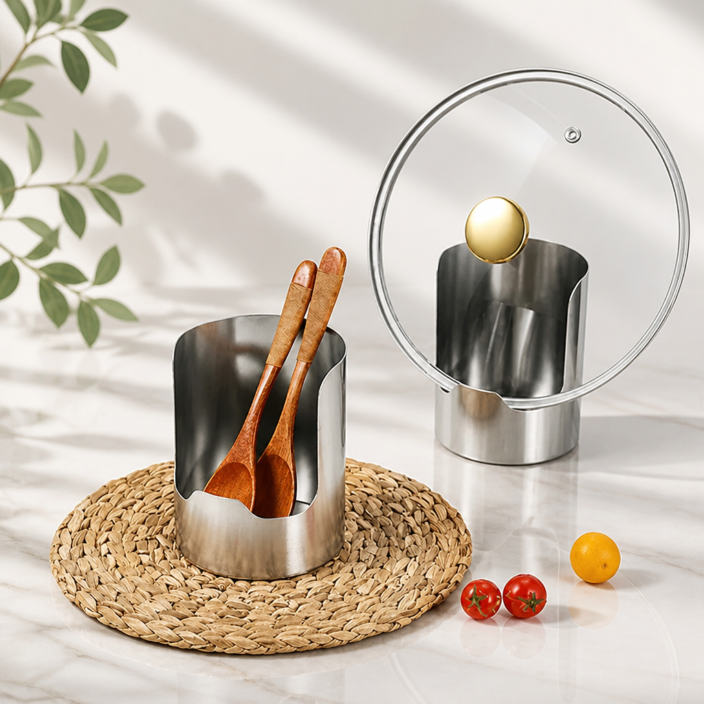 Rackly™ – Mehrfach-Ständer aus Stahl für Topfdeckel & Küchenutensilien